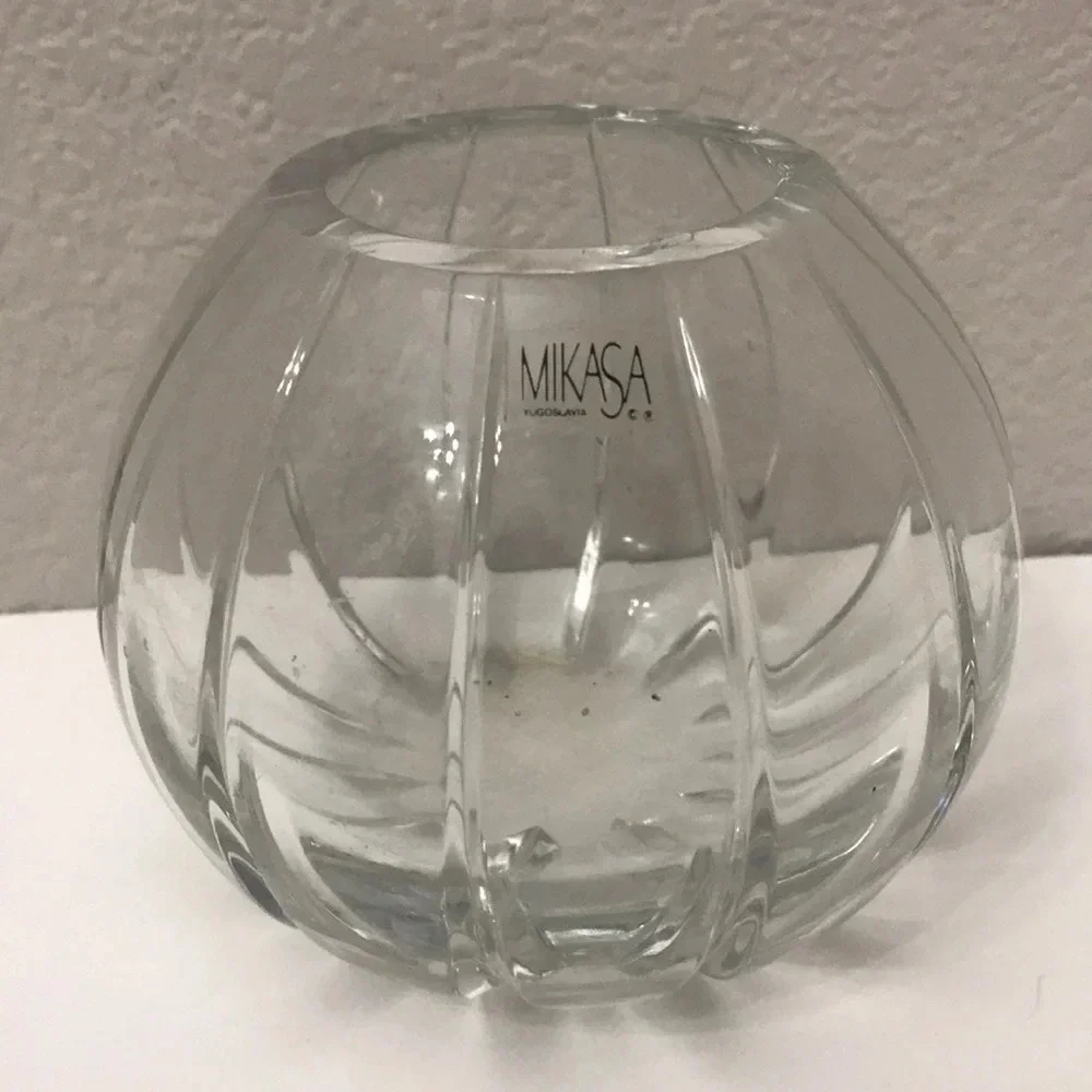 Mikasa Yugoslavia Crystal Floral Vase Bowl